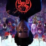 an across the spider verse poster shows spider man variants crowded behind miles morales