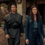 daniel henney and rosamund pike as lan and moiraine in the wheel of time