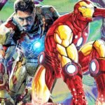 iron man live action and comic crouching iron spider and mach x
