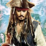 johnny depp as jack sparrow on pirates of carribean franchise