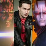 split image of sam witwer and his various star wars characters